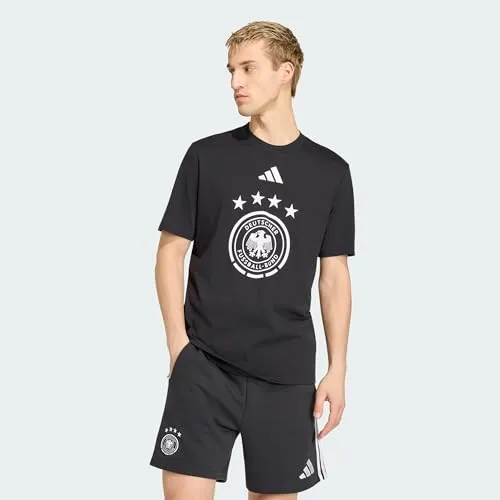 adidas Performance T-Shirt Baumwolle Schwarz M (48/50) - Hochwertiges Kurzarm-T-Shirt aus 100% Baumwolle, ideal für Sport und Freizeit. Atmungsaktiv und bequem, perfekt für Fußball und andere Aktivitäten.