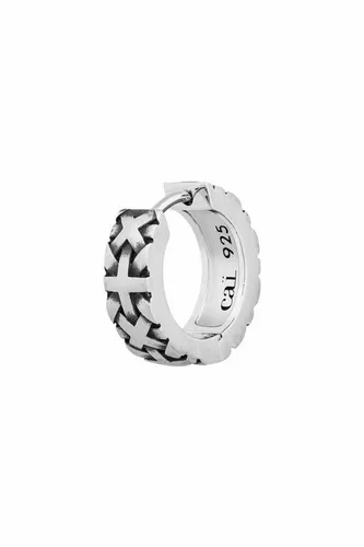 cai Herren Single-Ohrring 925/- Sterling Silber - Matt Silbergrau 1,4cm - Ohrringe für Herren aus echtem 925 Sterling Silber, mit matt-oxidierter Oberfläche für einen modernen Look. Inkl. Etui, perfekt als Geschenk für den besonderen Mann in deinem Leben.