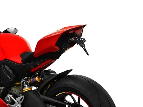 Zieger Pro Kennzeichen-Halter für Ducati Panigale 1100 V4 S - Motorradkennzeichenhalter mit sportlichem Look, inkl. E-geprüfter LED-Kennzeichenbeleuchtung und Rückstrahler. Ideal für eine saubere Heckansicht ohne Verkleidungsänderungen.