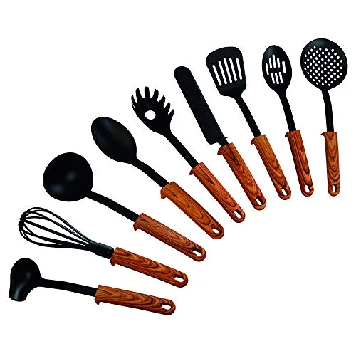 STONELINE Küchenhelfer-Set Back to Nature 9-teilig - BPA-frei, hitzebeständig bis 180°C und spülmaschinengeeignet, ideal für beschichtete Pfannen und Töpfe