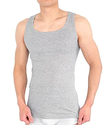 MC's Goods 4er Pack Herren Unterhemd Achselshirt Tank Top aus 100% Baumwolle feinripp (glatt) in weiß, grau oder schwarz (5 / XXL, Grau)