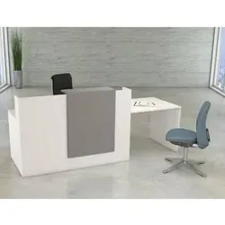 Kerkmann Empfangstheke SYDNEY gerade, weiß, grafit von Kerkmann