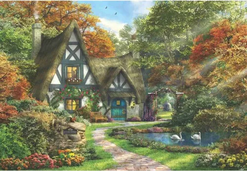 ANATOLIAN Autumn Cottage Puzzle 2000 Teile - Klassisches Puzzle mit 2000 Teilen, ideal für kreative Köpfe. Mit praktischem Ständer und fehlendes Stück-Service vom Hersteller für sorgenfreies Puzzeln.