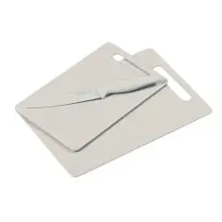 Kesper Schneidebrett inkl. Messer, 3-teilig 30496 , 1 Set, Farbe: beige
