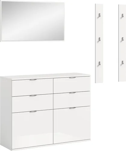 Garderobenkombination in Weiß, 171 cm Breite - Kleiderschränke - Hochwertige Garderobenkombination in elegantem Weiß, ideal für jeden Eingangsbereich. Maße: B: 171 cm, H: 191 cm. Jetzt 10€ Willkommens-Gutschein bei Newsletter-Anmeldung sichern!