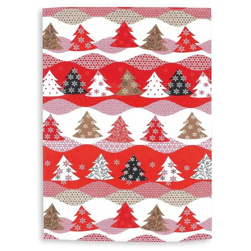 Geschirrtuch Weihnachten Kracht Küchentuch Halbleinen Winterwald Weihnachtsmotiv