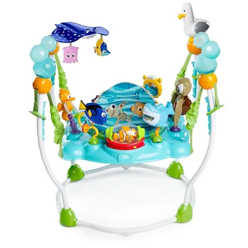 Bright Starts Disney Baby Findet Nemo Spielcenter - Stationäre Spielgeräte für Kleinkinder mit 13 Aktivitäten, 360° drehbarem Sitz und interaktivem Klavier für grenzenlosen Spielspaß und Förderung der motorischen Fähigkeiten.