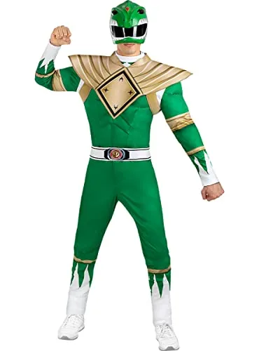 Funidelia Power Ranger Kostüm grün für Herren – Offizielle Lizenz, Größe M - Offizielles Power Ranger Kostüm für Herren in Größe M, ideal für Karneval und Halloween. Bequem und einzigartig, perfekt für unvergessliche Partys und Verkleidungen.