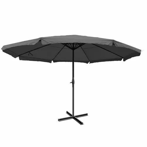 Alu-Sonnenschirm Carpi Pro Ø 5m - Sonnenschirm mit Volant, ideal für den Garten oder die Terrasse, bietet optimalen Schutz vor Sonne und ist besonders stabil.