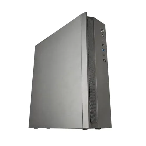 Tacens Anima ACSLIM500, MicroATX PC-Gehäuse, Slim Dual Horizontal oder Vertikal Design, TFX 500W Netzteil, Front mit Airflow-Gitter, Ultrakompakter Mini-Tower mit USB-C und USB 3.0, Schwarz