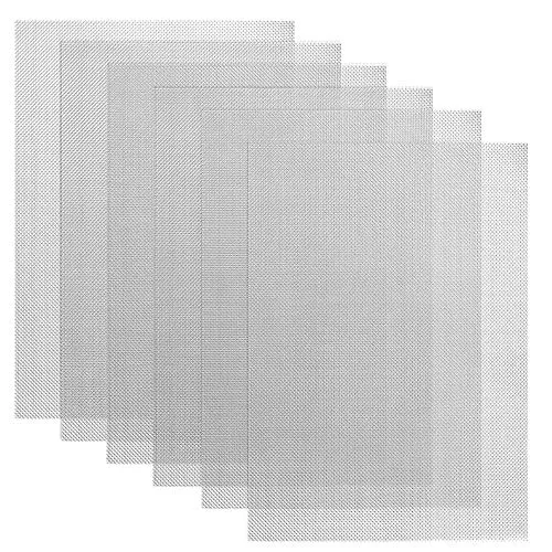 Huayue 6 Stück Wire Mesh, 304 Edelstahl Drahtgewebe Edelstahlgewebe feinmaschig Drahtgeflecht Nagetiergeflecht Drahtgitter Fliegengitter für Luftziegel (A4: 210 x 300mm) Größe: 1 mm & 20 Mesh
