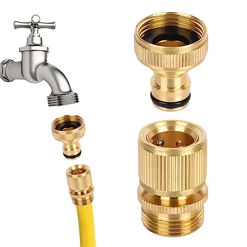 Figarge Wasserhahnanschluss 1/2 Zoll auf 3/4 Zoll Adapter für Gartenschläuche