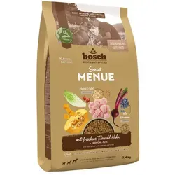 Bosch MENUE Senior Huhn mit Dinkel und Hafer 2,4kg - Vollwertiges Hundefutter für ältere und übergewichtige Hunde, reich an frischem Huhn und hochwertigen Zutaten