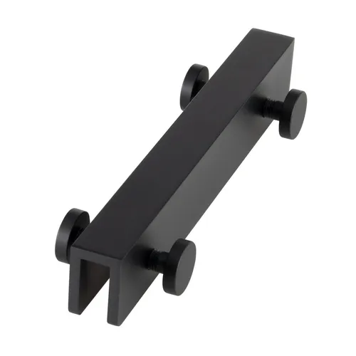 bremermann Handtuchhaken Hakenleiste für Glasduschwände Doppel-Hakenleiste mit 4 Haken schwarz