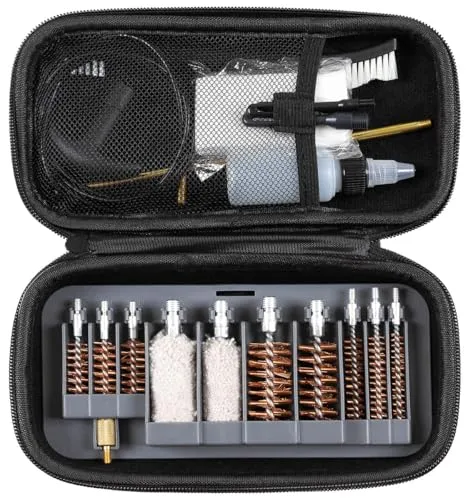 MFH Reinigungsset für Gewehre und Pistolen - Praktisches Reinigungsset mit Bronzebürste und Reinigungstuch für effektive Waffenpflege. Ideal für den professionellen Einsatz und die optimale Pflege Ihrer Waffen.