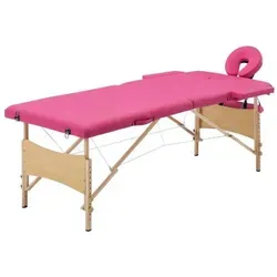 vidaXL Klappbare Massageliege 2-Zonen Rosa in pink von vidaXL