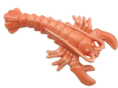 Concord GmbH Hummer Deko Figur Steingut Korallenfarbe Maritime Tischdeko Sommer 13,5x11x4cm