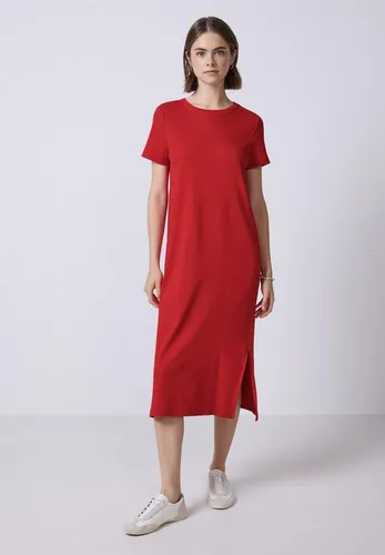Street One Studio Damen Kleid 1408797 mit Rippstruktur, Mandarin red, Größe 42