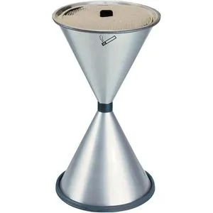 Standascher Diabolo neusilber H 770 mm - 350037 - Eleganter Standascher aus neusilber, ideal für öffentliche Plätze, mit hoher Stabilität und einfacher Entleerung.