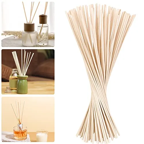 BUZIFU 100 STK Diffusor Stäbchen 30 * 0.3cm Rattanstäbchen Raumduft Duftstäbchen Hellgelb Aroma Diffuser Stäbchen Reed Diffuser Sticks Natürlicher Diffusorstäbchen für Ätherische Öle im Home Spa