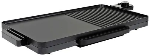 Tristar Tischgrill BP-2750, 2000 Watt - Elektrische Tischgrills mit großer Grillfläche von 49 x 27 cm, Antihaftbeschichtung für einfache Reinigung und Fettauffangbehälter für gesunde Zubereitung.