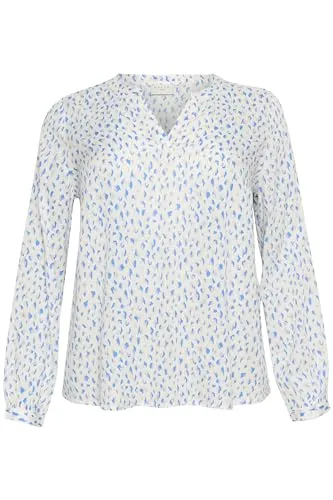 KAFFE CURVE Langarm-Bluse KCjalu 48, Bluecolors Graphic Dot 48