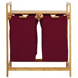 Lumaland Wäschekorb aus Bambus mit 2 Wäschesäcken - Stilvoller Wäschesammler aus Bambus mit 2 abnehmbaren Stoffsäcken (60L). Ideal für die schonende Trennung von heller und dunkler Wäsche. Einfacher Aufbau ohne Bohren und pflegeleicht bei 30 °C waschbar.