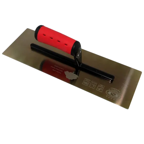 Glättkelle Profi goldener Edelstahl Gipserkelle 120x355 - Maurerkellen – Hochwertige Kelle aus goldenem Edelstahl mit 2K Softgriff für perfekten Komfort und präzises Arbeiten.