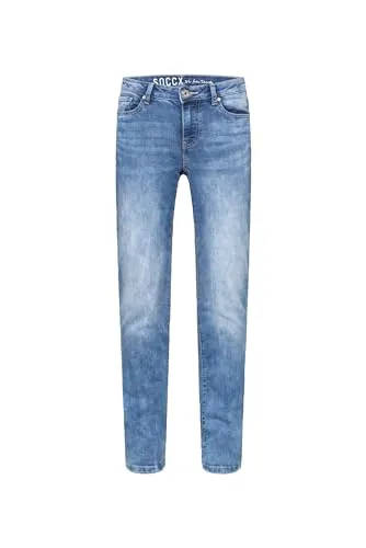 SOCCX Regular-fit-Jeans für Damen, Gr. 27, Blau - Jeans in Regular Fit mit elastischem Material und klassischem Five-Pocket-Style. Ideal für lässige Outfits und optimalen Tragekomfort.