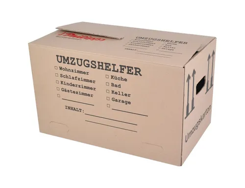 BURI Karton Umzugskarton bedruckt 59x34x35cm Traglast bis 30kg Aufbewahrung Kiste