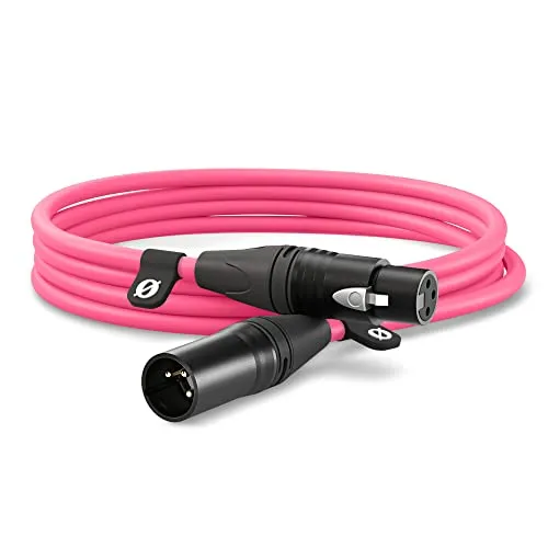 R DE XLR-3 - Hochwertiges 3 m XLR-Kabel in Pink, geräuscharm mit Canare-Material und Neutrik-Steckern für ultraklare Signalübertragung