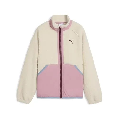 PUMA HYBRID SHERPA JACKET Kinderjacke in weiß von PUMA