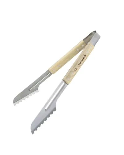 BBQ Zange, Grillzange geeignet für Zubereitungen zum Drehen, Luxuszange aus Edelstahl/Birne, 40 cm