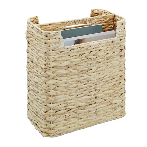 Zeitungsständer Zeitschriftensammler aus Wasserhyazinthe - Zeitungsständer & -halter mit 2 Fächern, stilvolles Design aus Wasserhyazinthe, ideal für Ordnung und Dekoration in jedem Raum.