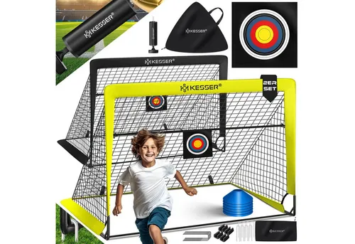 KESSER® Fußballtor Kinder Pop-Up 2er Set - Faltbare Fußballtore für Kinder ab 4 Jahren, mit robusten Glasfaserstangen und knotenlosen Netzen. Ideal für Garten und Outdoor, inklusive Tragetasche und Zubehör für sofortigen Spielspaß.