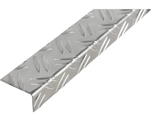 Alberts Winkelprofil Riffel ALU 53,6x29,5 mm - Hochwertiges ungleichschenkliges Winkelprofil aus blankem Aluminium, ideal für Heimwerker. Bietet rutschhemmende Struktur und vielfältige Anwendungsmöglichkeiten – perfekt als Kantenschutz.