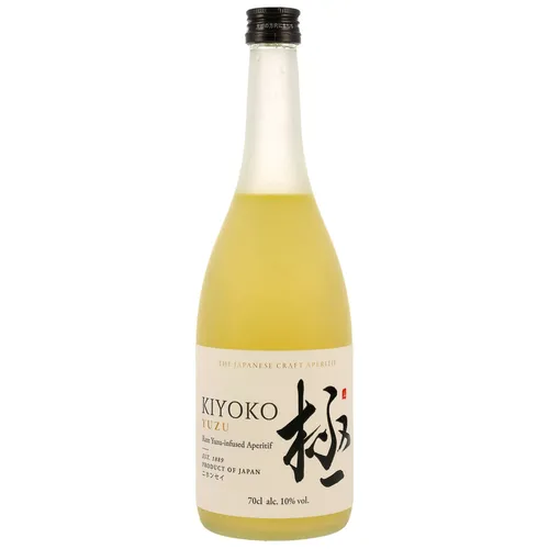 Kiyoko Yuzu Aperitif – Spritziger Sommergenuss mit Yuzu und Sake - Likör mit 10% vol. – Erlebe den erfrischenden Geschmack von Yuzu und Junmai-Sake, ideal für sommerliche Cocktails oder pur. Frei von Zusatzstoffen!
