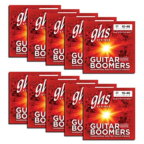 GHS Strings GBL Gitarrensaiten, vernickelt, für E-Gitarre, leicht, 10-46, 10 Stück
