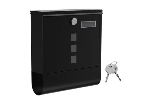 SONGMICS Wandbriefkasten mit Kupfer-Schließzylinder - Eleganter Wandbriefkasten mit robustem Kupferschloss, Sichtfenster und Zeitungsfach. Ideal für sicheren Postempfang und einfache Montage.