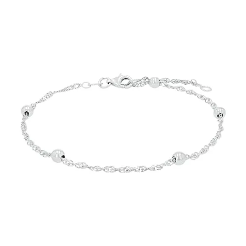 Amor Fußkette Schmuck Geschenk - Elegante Singapurkette aus 925er Silber, verstellbare Länge für perfekten Sitz – ideal für jeden Anlass!