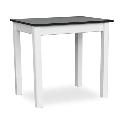 Metdrew Esstisch aus Holz | 80x60 | holztisch | für 2 Personen | klein Tisch | Skandinavischer Stil | aus Kiefernholz | küchentisch | Tischplatte: Schwarz
