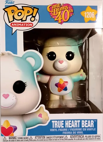 Funko Pop! Animation: CB40 - True Heart Bear - Transluzent CH - Wackelkopffigur aus hochwertigem Vinyl, ca. 9,5 cm hoch, ideal für Sammler und als Geschenk für Care Bears Fans.