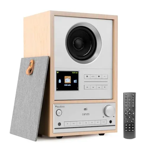 Audizio Canzo - DAB Radio mit WLAN & Bluetooth 5.3 - DAB Radio in elegantem Holz-Design mit WLAN und Bluetooth 5.3 für kraftvollen Klang und kabelloses Streaming. Ideal für Küche und Wohnzimmer, inklusive Fernbedienung und praktischen Funktionen.