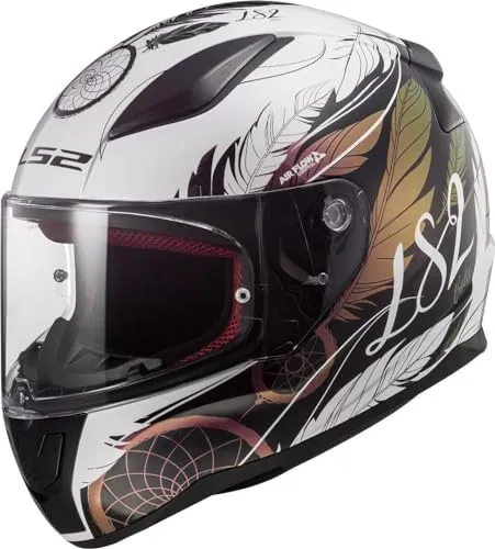 LS2, Integraler Motorradhelm Rapid Boho White Black Pink, XS