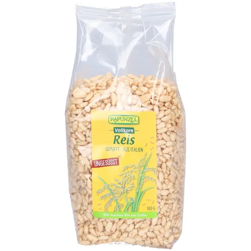 Rapunzel Vollkorn Reis gepufft - Reis, luftige und knusprige Vollkorn-Körner, ideal für Müsli oder als Snack, ungesüßt und aus italienischem Anbau.