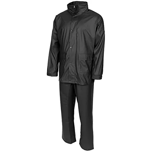 MFH Regenanzug Premium 2-teilig (Schwarz, S) - Regenjacken & -mäntel für Herren, wetterfest und atmungsaktiv – perfekt für Outdoor-Aktivitäten bei jedem Wetter.