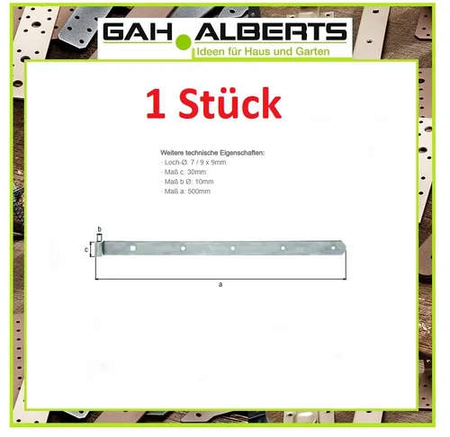 Ladenband Holz Tür Tor Pforten Band Rolle d=10mm 500x30mm S.3mm verzinkt GAH