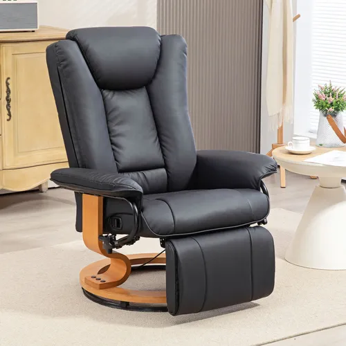 HOMCOM Relaxsessel Drehbar mit Liegefunktion, Schwarz von HOMCOM