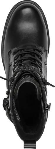 Marco Tozzi Schnürstiefel in Schwarz, Größe 41 - Wanderschuhe mit hochwertigem Materialmix und bequemer FEEL ME Innensohle, ideal für stilbewusste Damen, die Komfort und Eleganz vereinen möchten.
