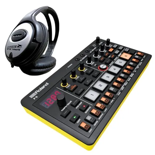 Roland Aira P-6 Creative Sampler mit Kopfhörer - Kompaktes Aufnahmegerät mit integriertem Mikrofon, 64-Step-Sequencer und umfangreichen Effekten. Ideal für kreative Musikproduktion und Live-Performances.